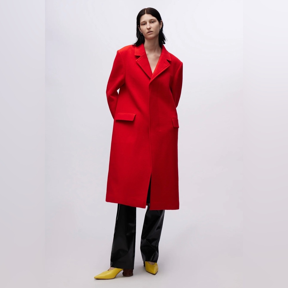 Kwaidan Adition Oversized Mens Tailored Red Wool Coat Women’s Size 38 Medium